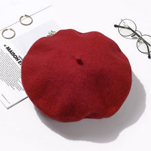 Load image into Gallery viewer, 100% Pure Wool Felt Beret Women Fashion British Style Girls Beret Hat