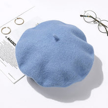 Load image into Gallery viewer, 100% Pure Wool Felt Beret Women Fashion British Style Girls Beret Hat